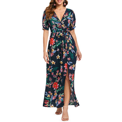

Maxi Floral Print Slit Dress