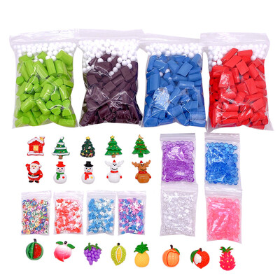 

YIWULASlime Supplies Kit Christmas Foam Beads Charms Ball Tools For DIY Slime Making
