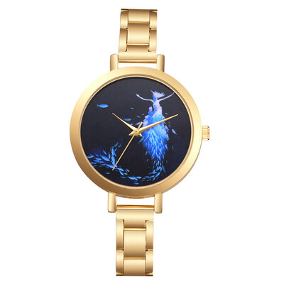

Hot Selling Women Watches Blue Dial Ladies Quartz Wristwatch Movement Luxury Alloy Strap Clock Simple Relogio Feminino