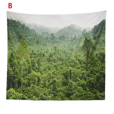 

Toponeto Misty Forest Tapestry Wall Hanging Nature Landscape Tapestry Sunshine Through Tree Tapestries For Bedroom Living Room