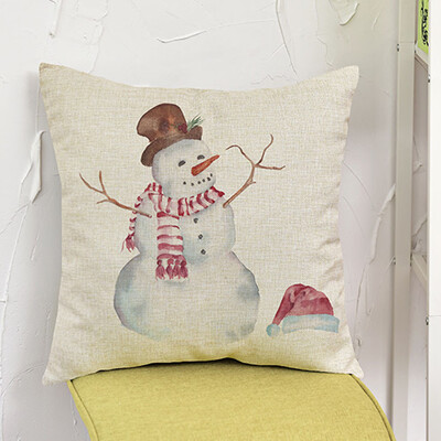 

JPGIF Christmas Snowman Printing Dyeing Sofa Bed Home Decor Pillow Case Cushion Cover