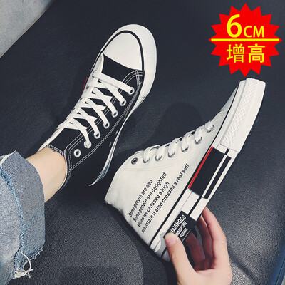

2019 New Mens Shoes Summer Trend Joker High Canvas Board Shoes Leisure Autumn Gao Bang Yuanyang Net Red Tide Shoes