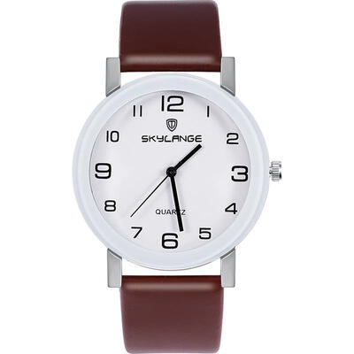 

Hot Design Leather Strap Watch Elegant Quartz Wristwatch Men Women Clock Black & White Brief Unisex Watches Analog Male Relojes