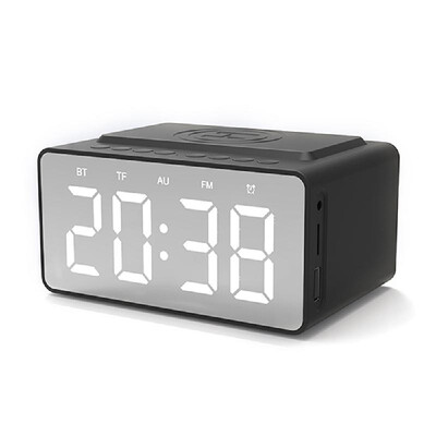

BT-508 Wireless Bluetooth 50 Speakers Time Screen Display Double-horn Subwoofer Alarm Clock Wireless Phone Charging Support TF Ca