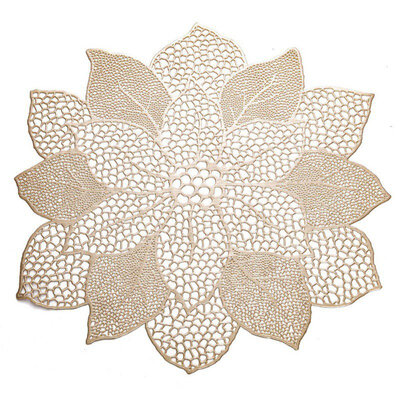 

Placemat For Dining Table PVC Plastic Hollow Insulation Round Baroque Mediterranean Coaster Pads Table Bowl Mats Home Decor 38cm