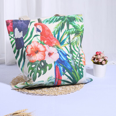 

Toponeto Portable&Washable Linen Plant Pattern Receipt Bag Reusable Shopping Bag