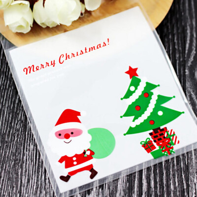 

Christmas Baking Package Self Adhesive Seal Bag Santa Claus Candy Wrapping Bag