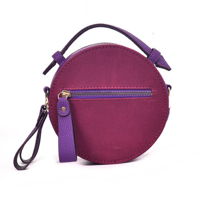

LEFTSIDE Circular Bags For Women 2018 Scrub Leather Handbag Female Small Round Shoulder Bags Messenger Bag Purses And Handbags