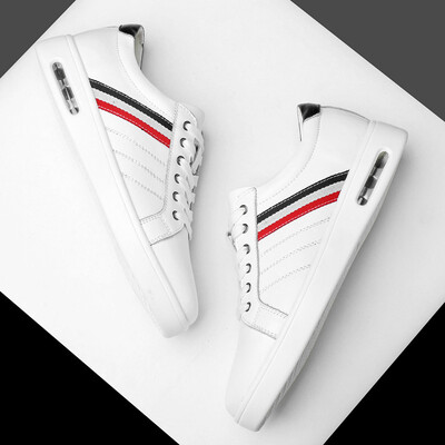 

Casual shoes men 2019 new low to help leather small white shoes mens leather breathable tide boys shoes