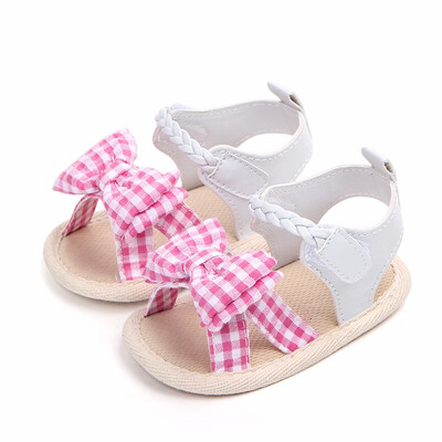 

WEIXINBUY Girl Sandals Baby Shoes Print Bow Netting Baby Girl Sandals Beach Baby Girl Shoes Cotton Soft Baby Sandals 05