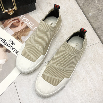 

Spring womens shoes Korean version of fashion flying fabric breathable anti-slip flat sole one foot casual shoes woman