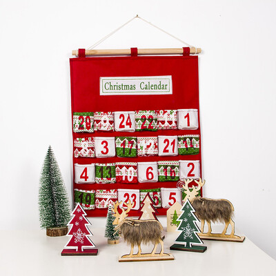 

Gobestart Merry to Christmas Advent Calendar Traditional Wall Hanging Decoration