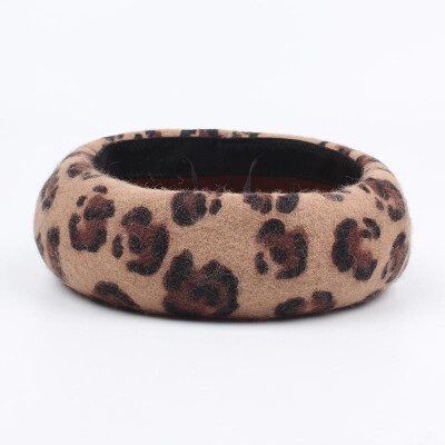 

New Sexy Women Beanie Leopard Print Woolen Adjustable Beret Autumn Winter Hat Painter Cap Headwear