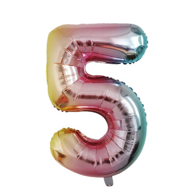 

Siaonvr 40 Inch Rainbow Gradient Number 0-9 Foil Digital Balloons For Birthday Party