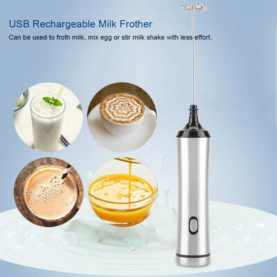 

Greensen USB Rechargeable Stainless Steel Handheld Electric Milk Frother Foam Maker Coffee Decor Tool