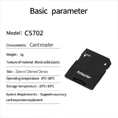

TF Card to SD Memory Card Adapter Converter Card Reader for Adapter TF Card Cover