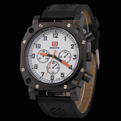 

New unisex belt watch fake three-eye calendar double-scale quartz watch AliExpress explosion model