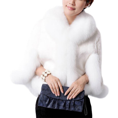 

Women Fashion Fur Overcoat Imitation Rabbit Fur Faux Fox Collar Fur Faux Fur Coat Mink Hair Rex Rabbit Hair Cape Jacket 2019
