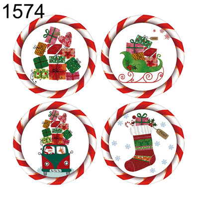 

4Pcs Christmas Santa Gift Box Snow Cabin DIY Window Decal Decor Wall Stickers