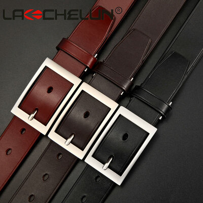 

Korean version of the casual top layer leather mens suit belt fashion alloy pin buckle business belt men