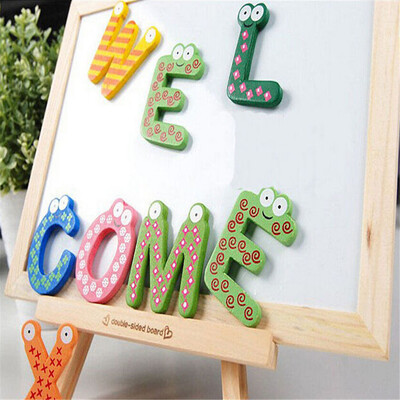 

JPGIF Baby toys 26pcs Letters Kids Wooden Alphabet Fridge Magnet Child Educational