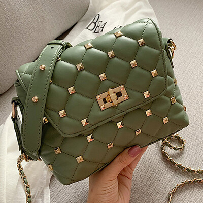 

Summer fresh womens bag2019 new style fashion rivet diamond chain one-shoulder one-shoulder one-shoulder