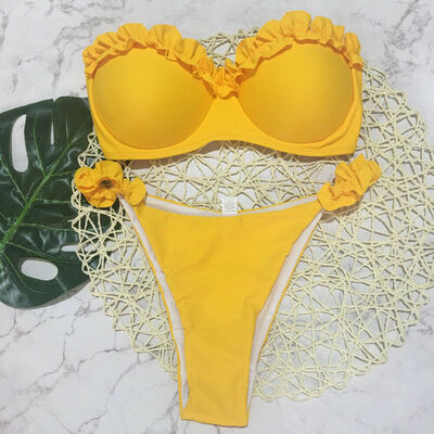 

Sexy Women Strapless Lace Swimwear Padded Push-up Swimsuit Beachwear Bikini Set