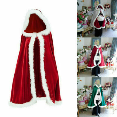 

Adult Kids Christmas Cloak Christmas Santas Velvet Warm Cloak Cappa Cosplay