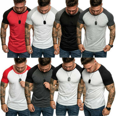 

Mens Gym Slim Short Sleeve Fitness Muscle Tees Sport T-Shirt BodyBuilding Tops