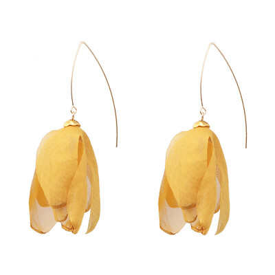 

2019 Bohemia Trendy Yarn Flowers Drop Earrings For Women Wedding Party Jewelry Ethnic Statement Earrings Female