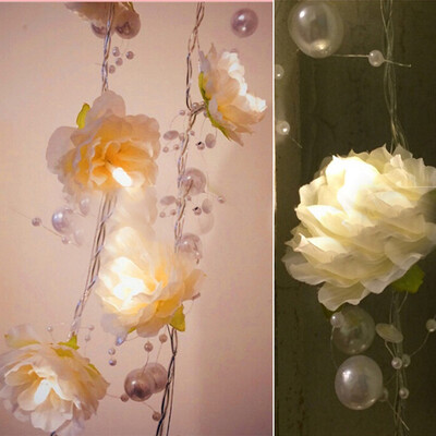 

Gobestart Attery Powered Rose Flower String Fairy Light Christmas Wedding Decoration Lamp