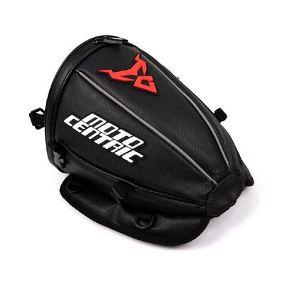 

Motorcycle Rear Bag Back Seat Bag Tail Bag Multifunction Shoulder Stocked Backpack WaterproofCarbon Fiber Stitched Leather Red