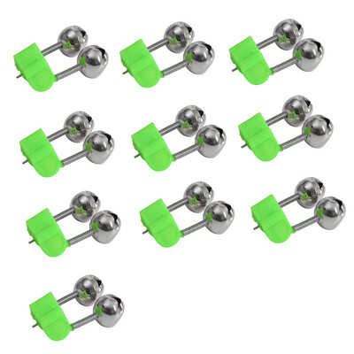 

Saidsome 10Pcs Rod Tip Clamp Fishing Pole Fish Bite Lure Alarm Alert Twin Bell Ring Clip fishing bait fishing lure