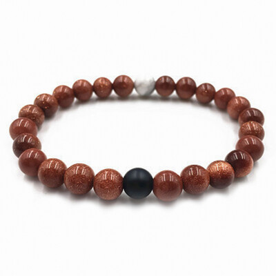 

1Pc New Fashion Natural White Pine Stone Black Volcano Couple Bracelets In Charm Beads Lovers Bracelets For Men Women