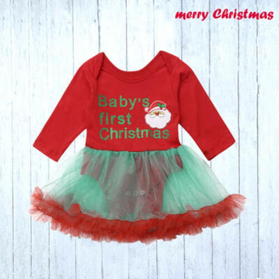 

Christmas Newborn Baby Girls Romper TUTU Dress Bodysuit Jumpsuit Clothes Outfit