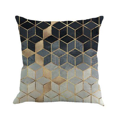 

〖Follure〗Geometry Painting Linen Cushion Cover Throw Pillow Case Sofa Home Decor A