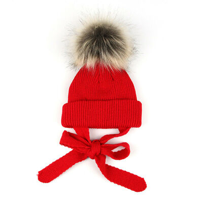 

Fashion Winter Outdoor Ski Earmuffs Knit Hat Childrens Hair Ball Knit Hat