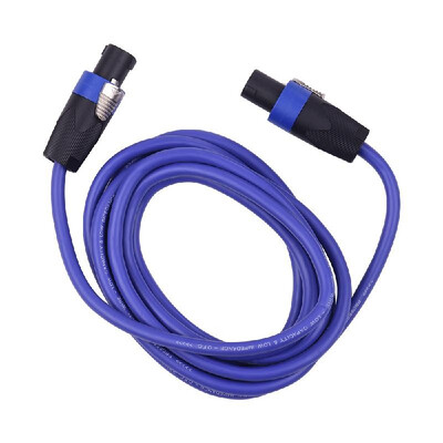 

12AWG Stage Mixer Cables Audio Amplifier Cord Speaker Connector Male to Male Four Core Oxygen Free Copper Conductor NL4FC Blue 10m