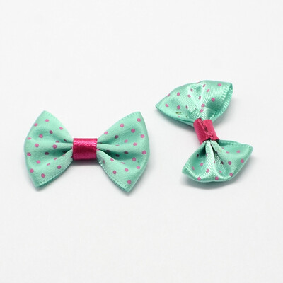 

Handmade Woven Costume Accessories Dot Pattern Ribbon Bowknot PaleTurquoise 23x35x6mm