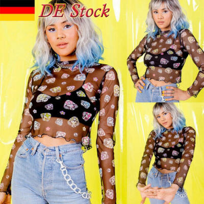 

Fashion Womens See Through Mesh Sheer Tank Crop Top Vest T-Shirt Blouse Tee Tops