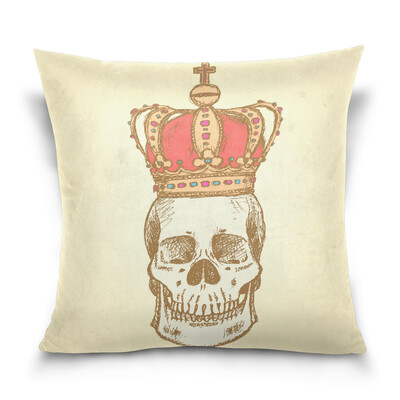 

ALAZA Thanksgiving Throw Pillow Cover 16 X 16 inch Cushion Cover with Sketch Skull Printed Pillowcase