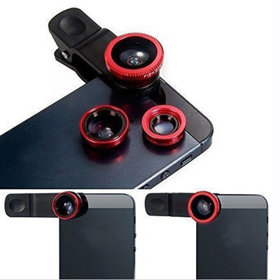 

3 in1 Fish Eye Wide Angle Macro Camera Clip-on Lens for Universal Cell Phone