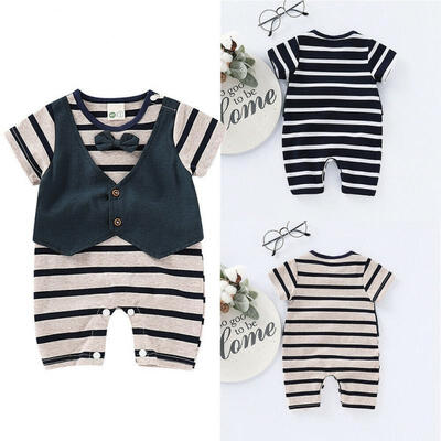 Kids Baby Boy Summer Gentleman Costume Romper Jumpsuit Sunsuit