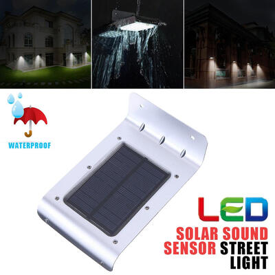 

16 LED Solar Power Sound Sensor Garden Security Lamp Waterproof Light