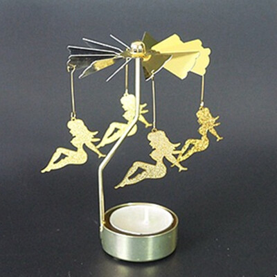 

Toponeto Hot Spinning Rotary Metal Carousel Tea Light Candle Holder Stand Light Xmas Gift