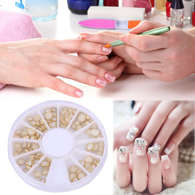 

Round Pearl Beads Colorized Nail Rhinestone Studs Stickers for Nail Design