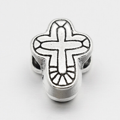 

Alloy Cross Large Hole European Beads Antique Silver 14x10x6mm Hole 4mm