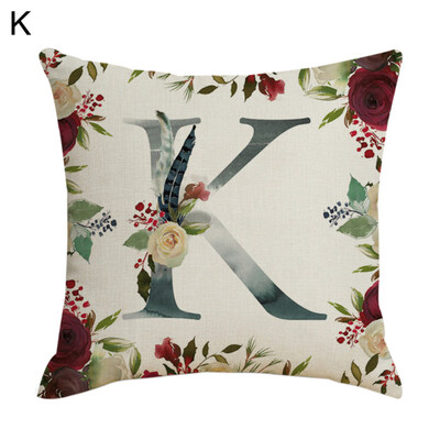 

Letter Alphabet Flower Pillow Case Cushion Cover Sofa Bed Car Cafe Office Decor