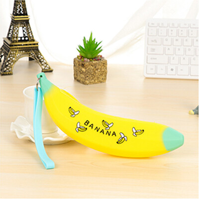 

hengwei Large capacity stationery bag cute silicone fruit stationery bag creative portable coin purse