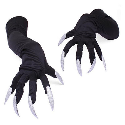 

Long Fingernails Gloves Halloween Hollowen Cosplay Costume Hand Sleeve Cuff Claw